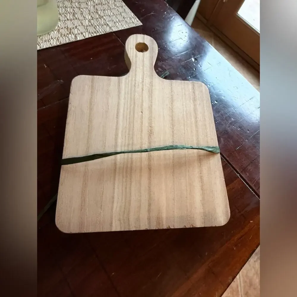 Decorative Wooden Cheese Board with Knife New